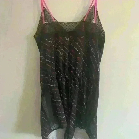 VICTORIA SECRET black pink Lace Romper size S nightgown  lingerie intimate - Picture 2 of 6